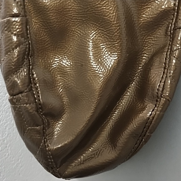 Gold Quilted Shoulder Bag with Chain Handles - Picture 7 of 16